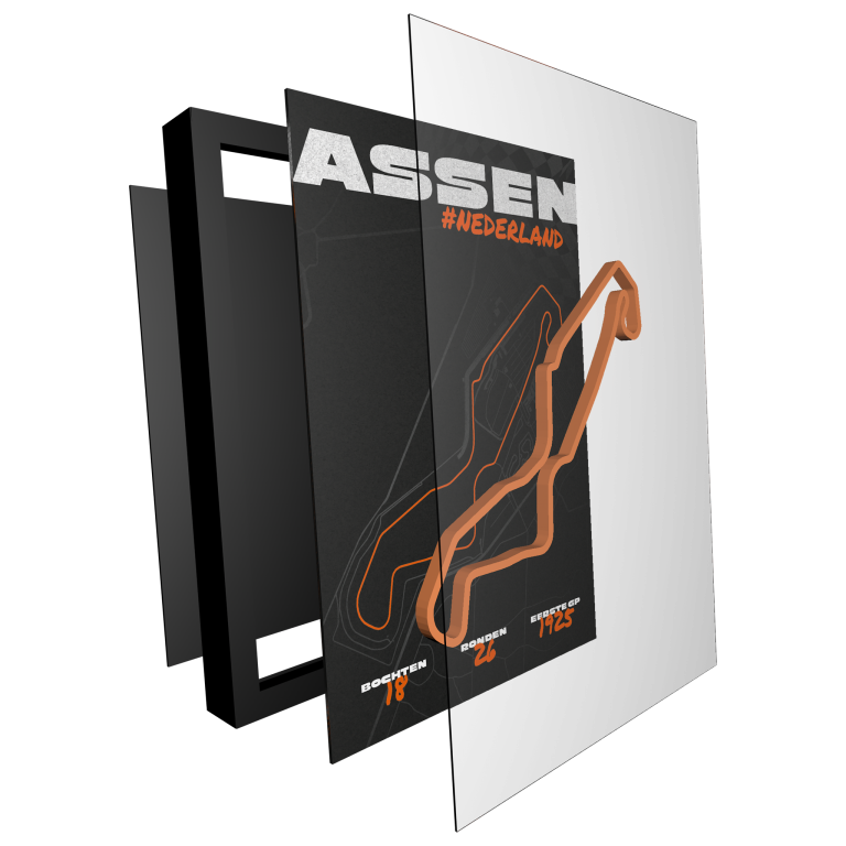 Assen 3D circuit schilderij - Orange Rush