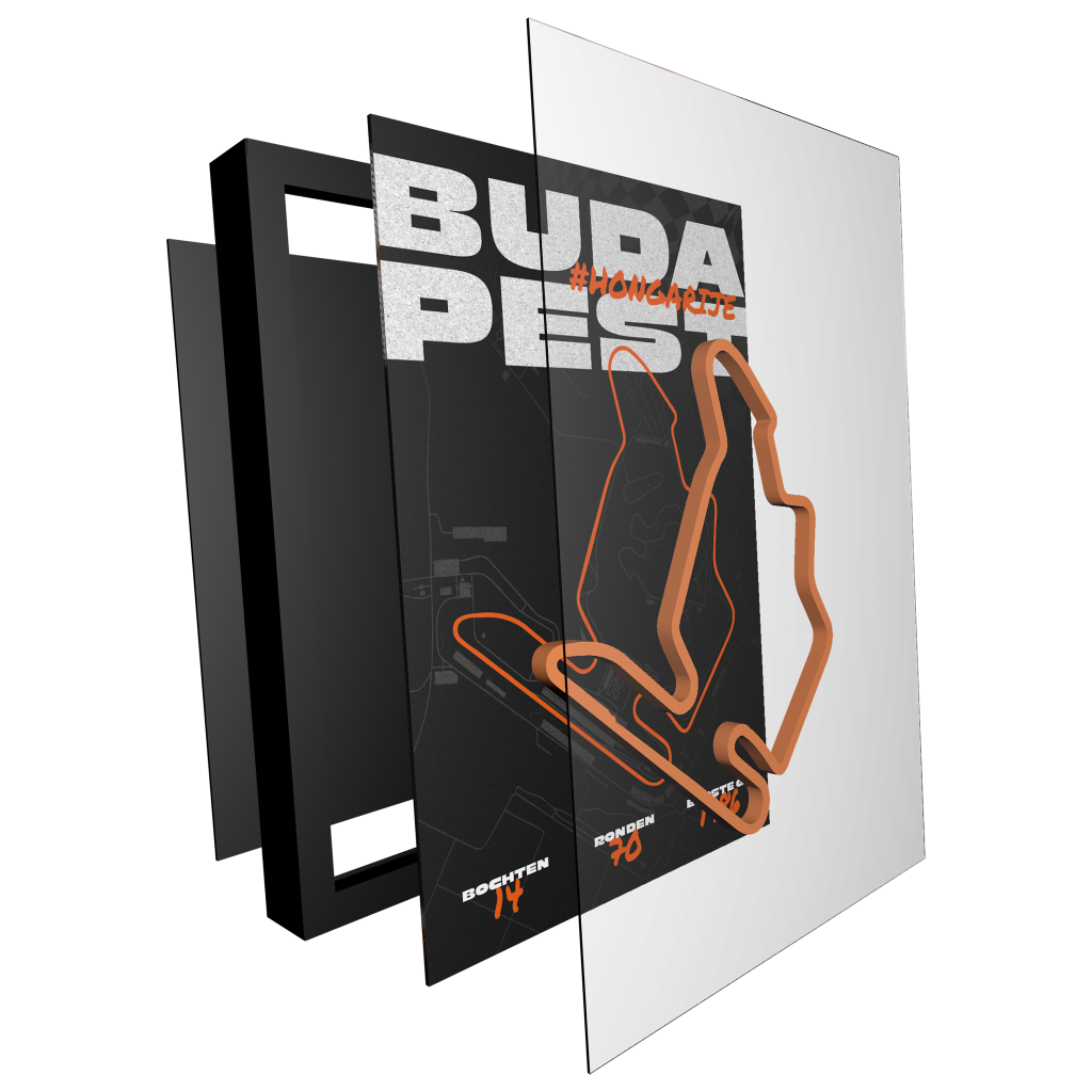 Budapest Hongarije 3D circuit schilderij - Orange Rush