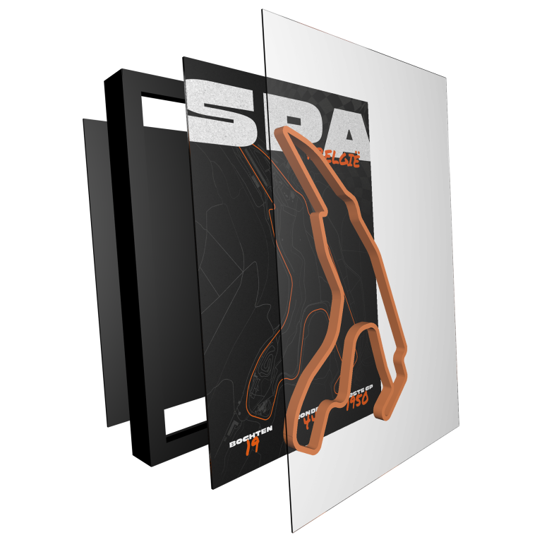 Spa België 3D circuit schilderij - Orange Rush
